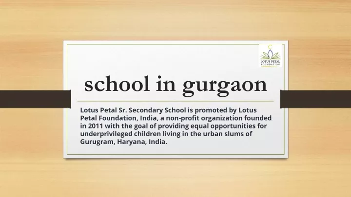 school in gurgaon