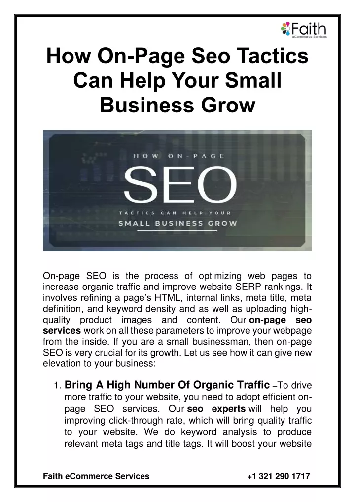 how on page seo tactics can help your small