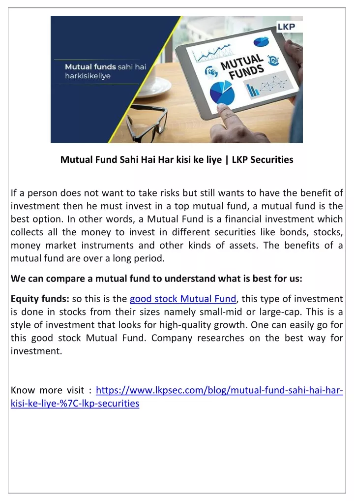 mutual fund sahi hai har kisi ke liye