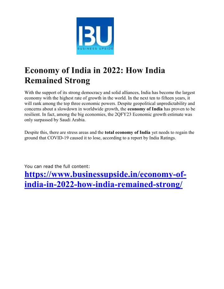 essay on indian economy 2022