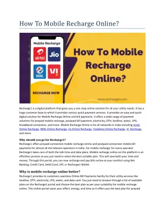 how to mobile recharge online
