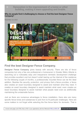 Does the designer fence able to give security?