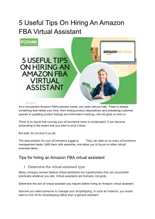 5 useful tips on hiring an amazon fba virtual