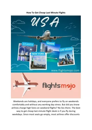 how to get cheap last minute flights