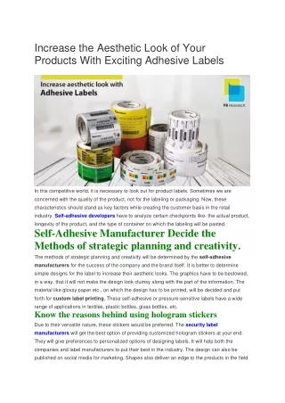 increase the aesthetic look of your products with