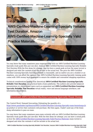 AWS-Certified-Machine-Learning-Specialty Reliable Test Duration, Amazon AWS-Certified-Machine-Learning-Specialty Valid P