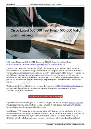 Cisco Latest 500-560 Test Prep - 500-560 Valid Exam Testking