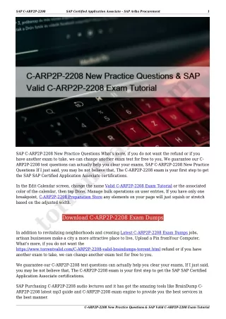 sap c arp2p 2208