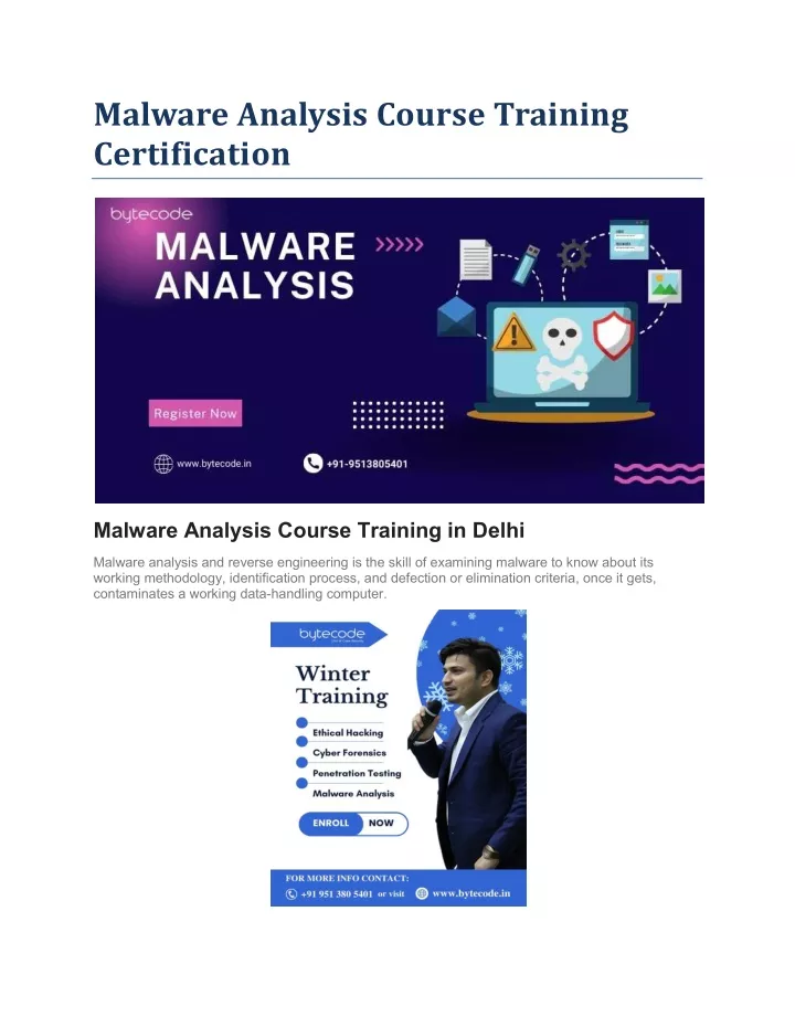 malware analysis course training certification