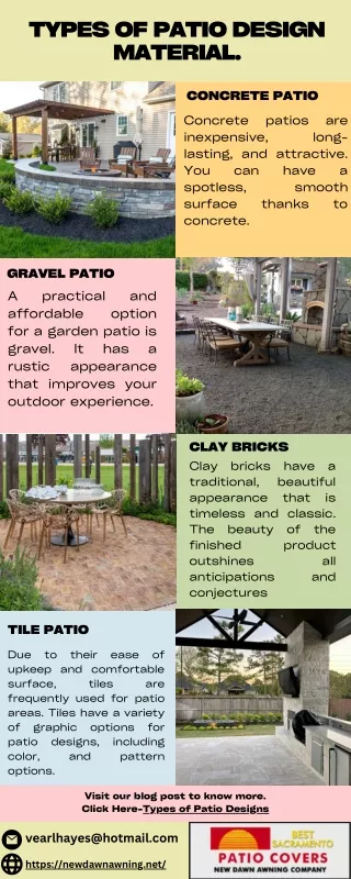 types of patio design material