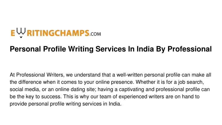 personal profile writing services in india by professional