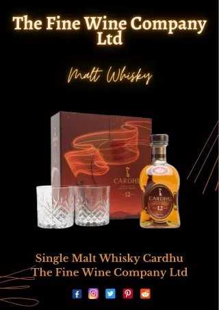 Single Malt Whisky Cardhu – The Fine Wine Company Ltd