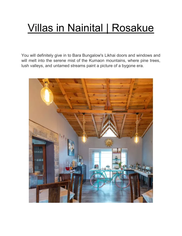 villas in nainital rosakue