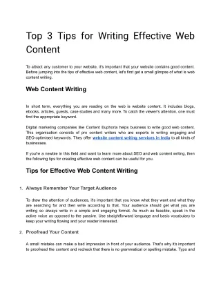 top 3 tips for writing effective web content