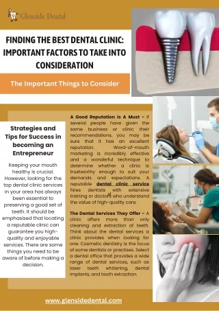 Finding the Best Dental Clinic Important Factors to Take into Consideration