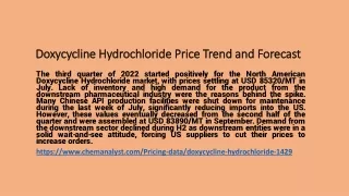 doxycycline hydrochloride price trend and forecast