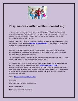 Easy success with excellent consulting.