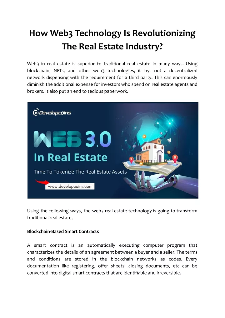 how web3 technology is revolutionizing the real