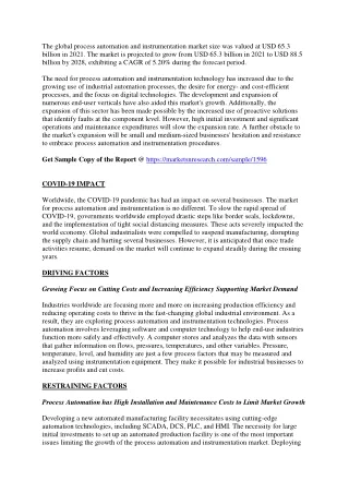 the global process automation and instrumentation