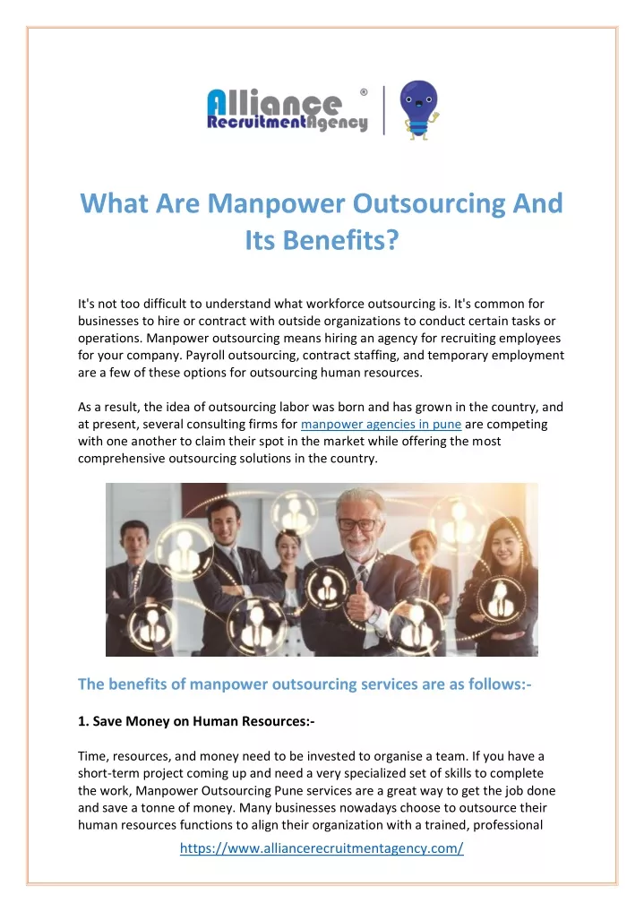 what are manpower outsourcing and its benefits