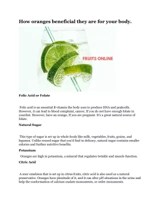 how oranges beneficial they are for your body