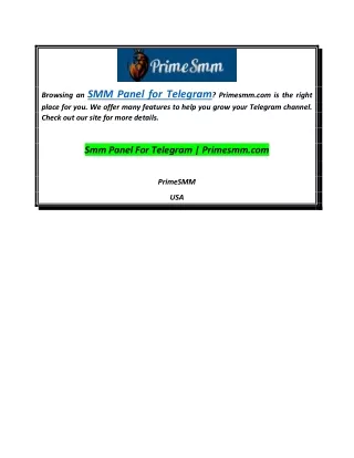 browsing an smm panel for telegram primesmm