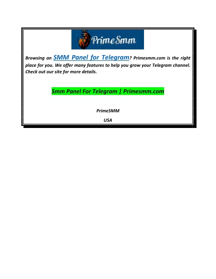 browsing an smm panel for telegram primesmm
