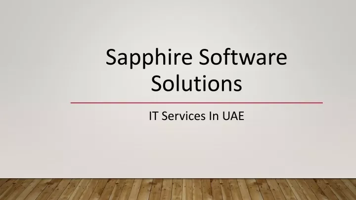 sapphire software solutions