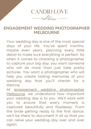 Engagement Wedding Photographer Melbourne