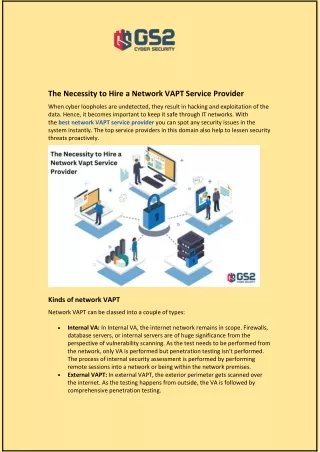 the necessity to hire a network vapt service