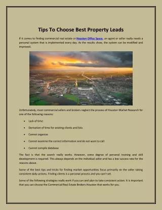 Tips To Choose Best Property Leads