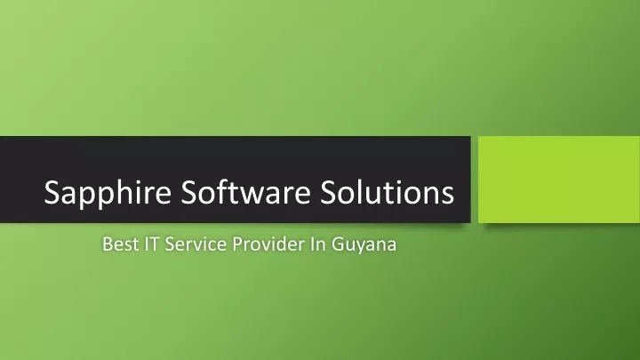 sapphire software solutions