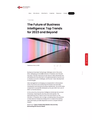 The Future of Business Intelligence: Top Trends for 2023 and Beyond