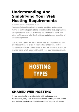understanding and simplifying your web hosting