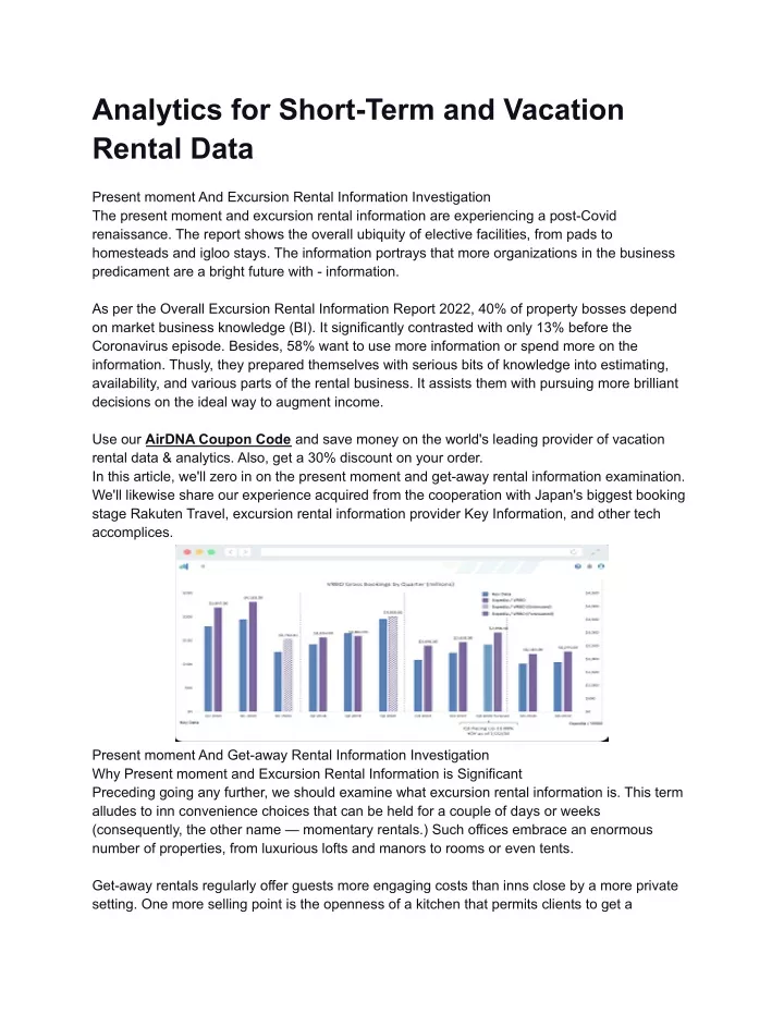 analytics for short term and vacation rental data