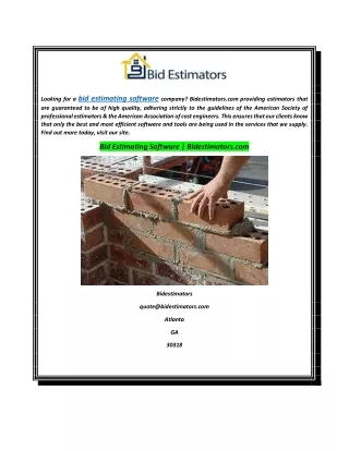 looking for a bid estimating software company