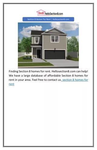 Section 8 Homes For Rent | Hellosection8.com
