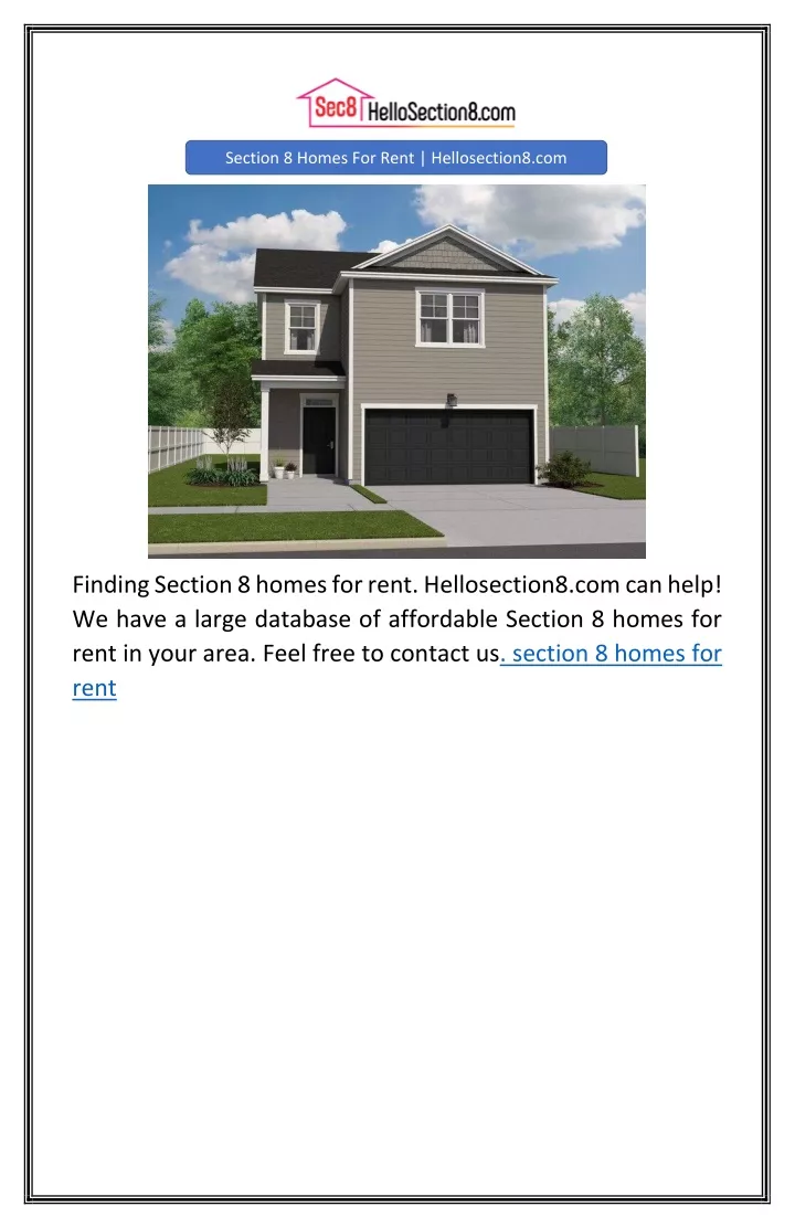 section 8 homes for rent hellosection8 com