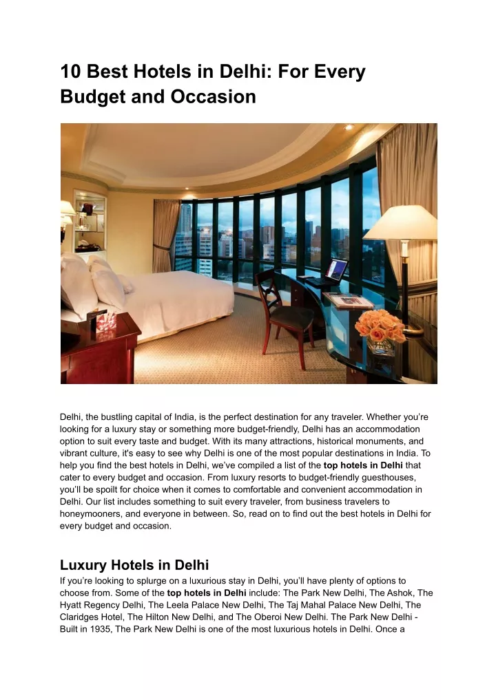 10 best hotels in delhi for every budget