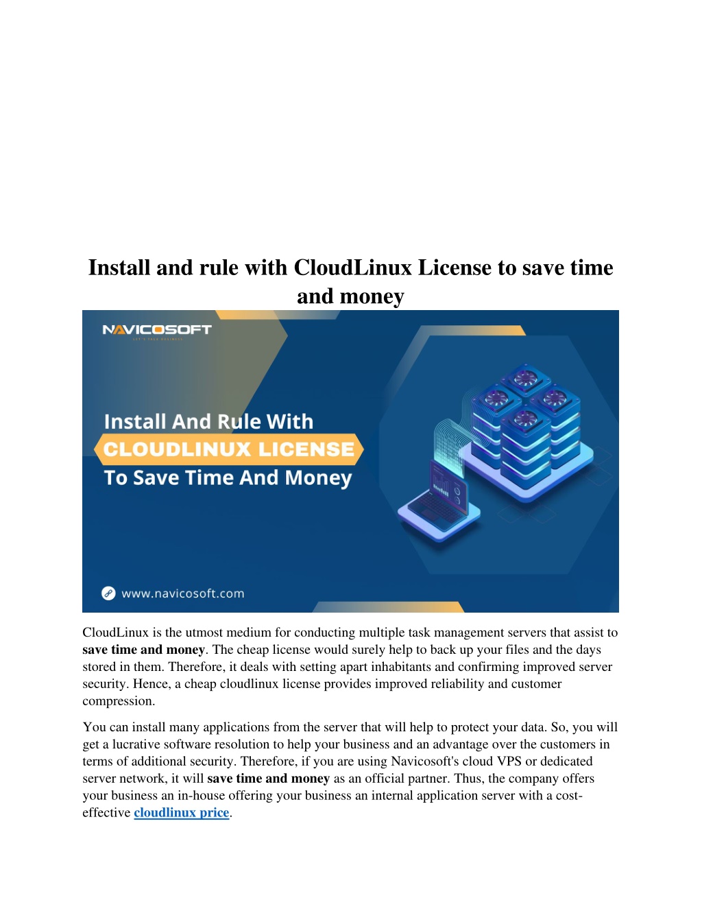 PPT - Install and rule with CloudLinux License to save time and money ...