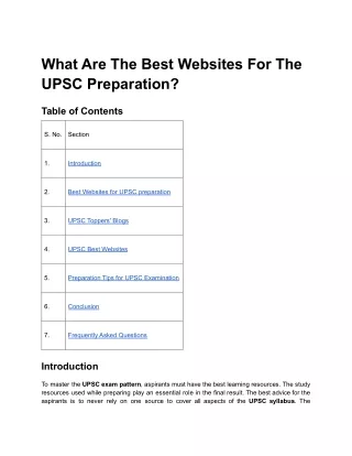What are the best websites for the UPSC preparation