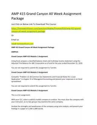 amp 415 grand canyon all week assignment package