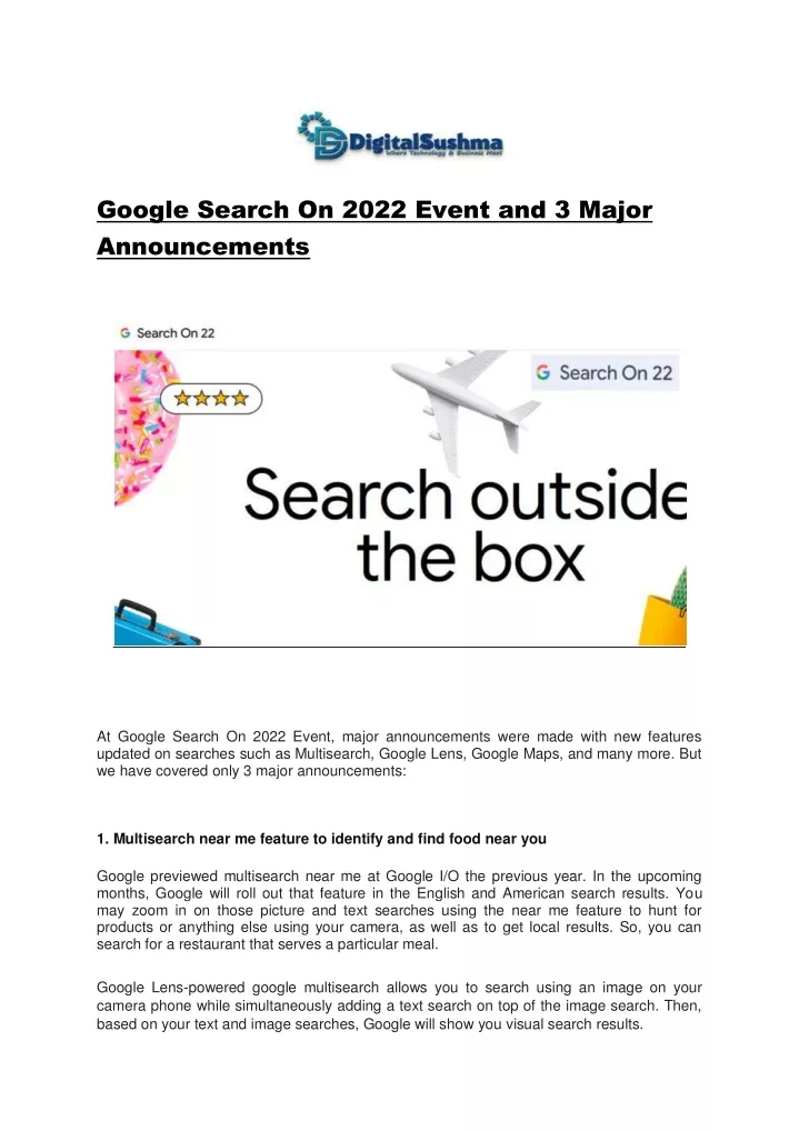 google search on 2022 event and 3 major