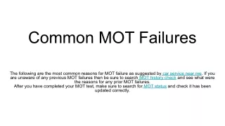 Common MOT Failures (1)