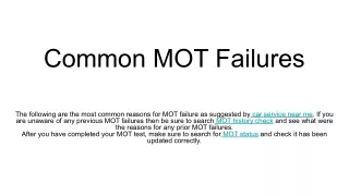 common mot failures