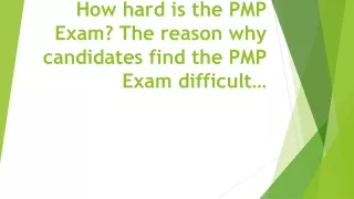 How hard is the PMP Exam