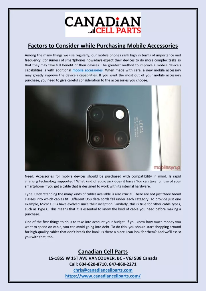 factors to consider while purchasing mobile