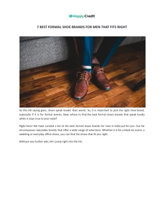 7 Best Formal Shoe Brands for Men That Fits Right - HappyCredit