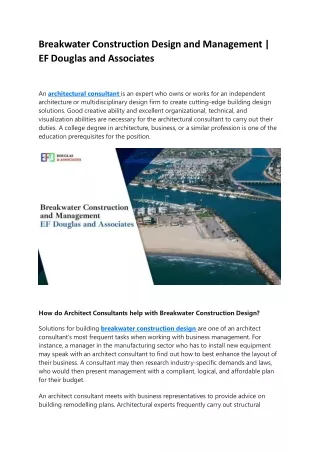 Breakwater Construction Design and Management