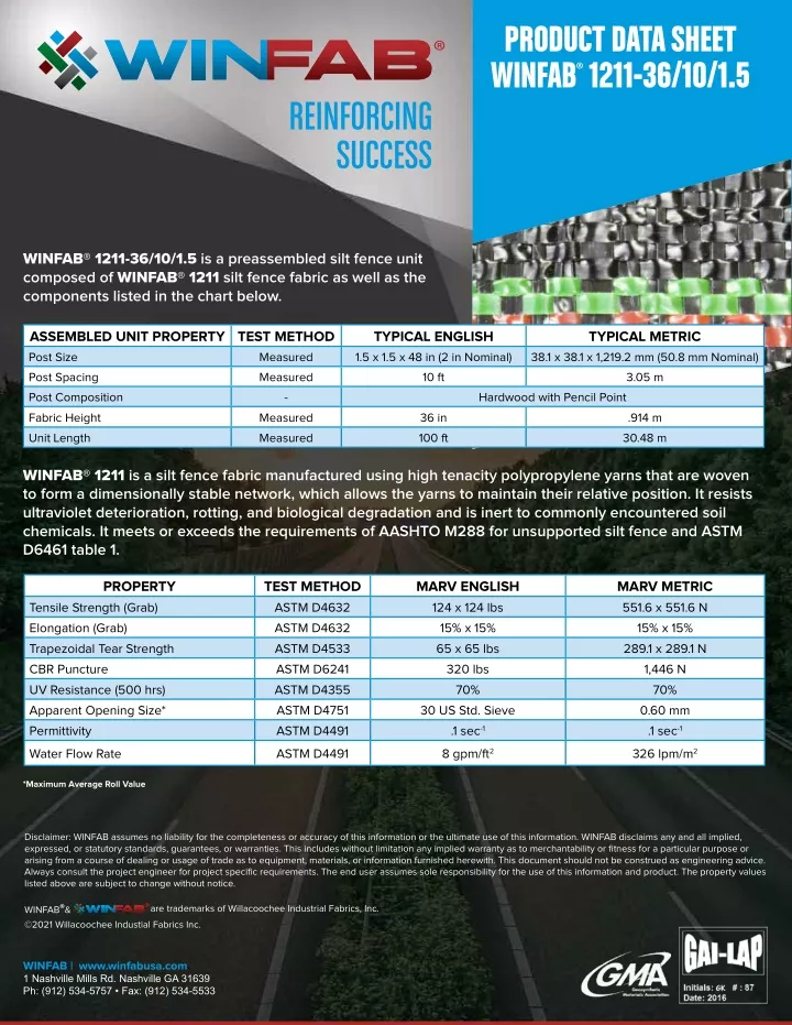 product data sheet winfab 1211 36 10 1 5